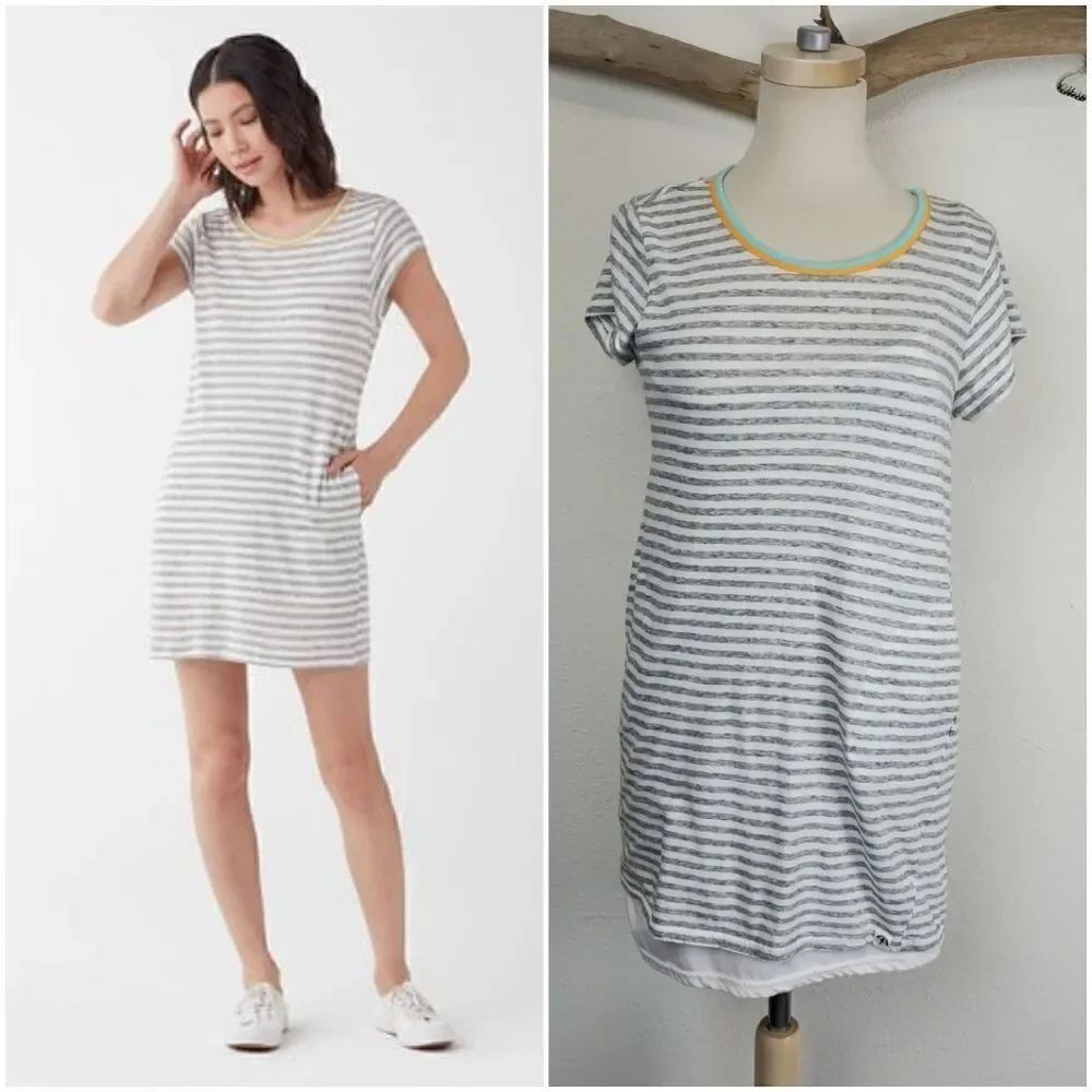 Splendid × Gray Malin seaside striped dress blue